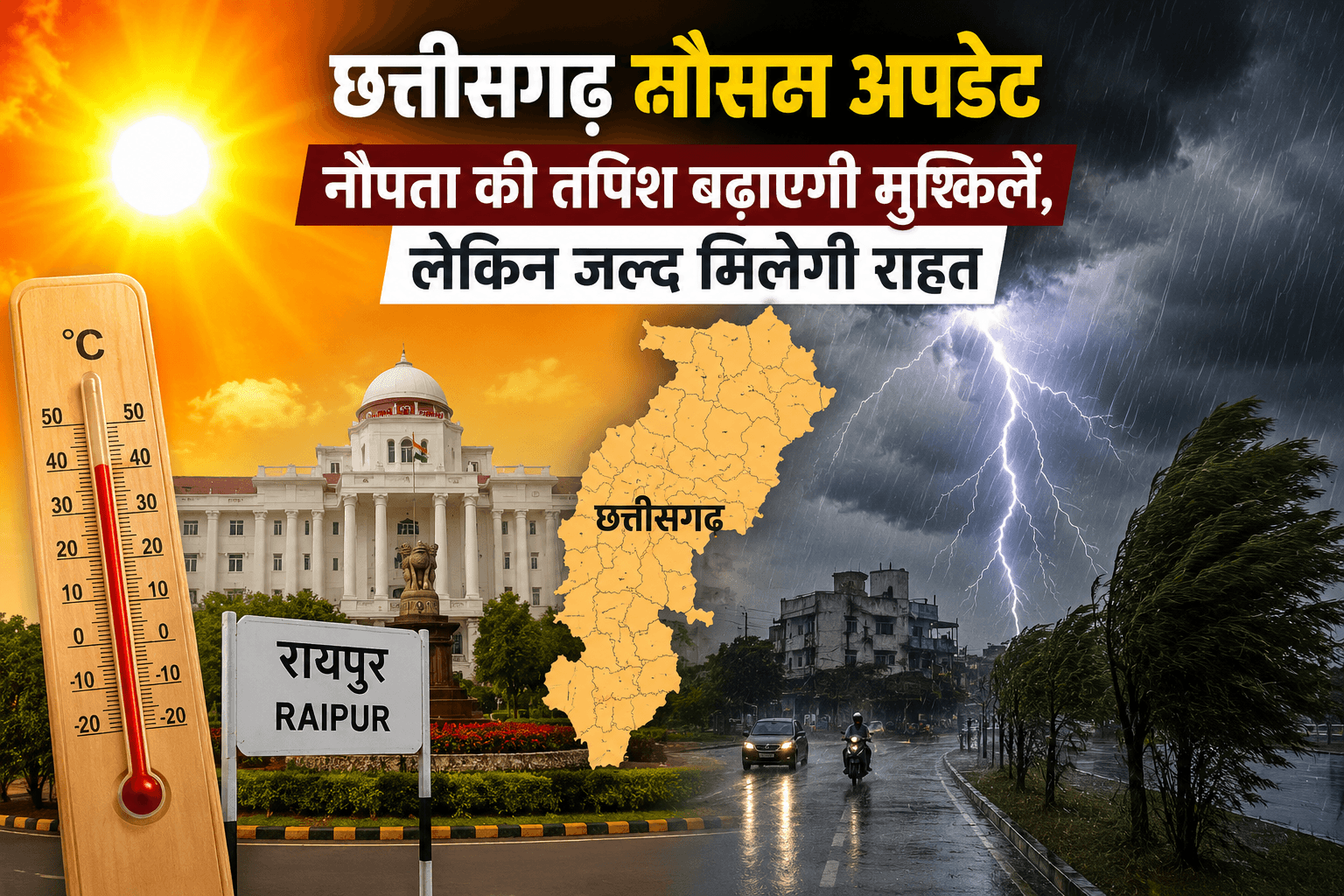 छत्तीसगढ़ में गर्मी करेगी परेशान, लेकिन राहत की फुहार जल्द; मौसम विभाग का पूर्वानुमान