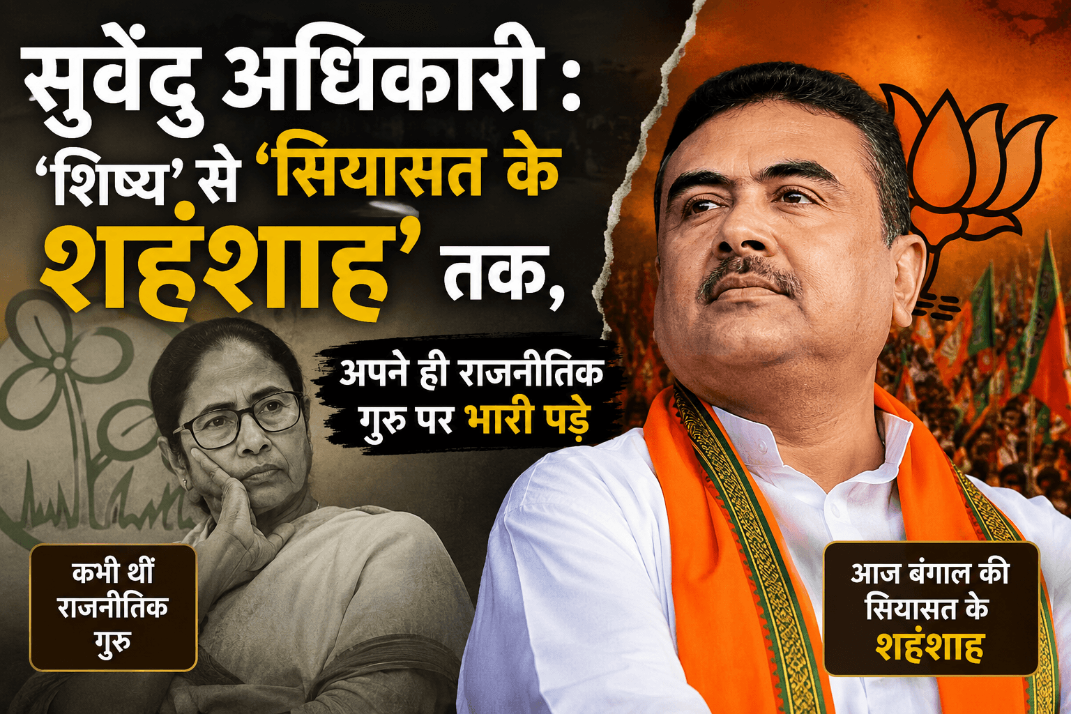 सुवेंदु अधिकारी : ‘शिष्य’ से ‘सियासत के शहंशाह’ तक, अपने ही राजनीतिक गुरु पर भारी पड़े
