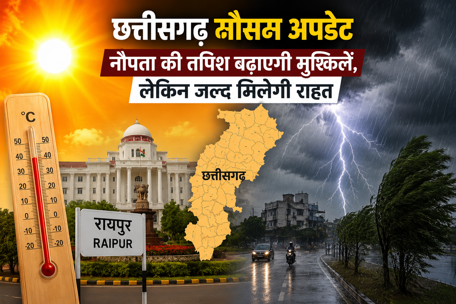 छत्तीसगढ़ में गर्मी करेगी परेशान, लेकिन राहत की फुहार जल्द; मौसम विभाग का पूर्वानुमान