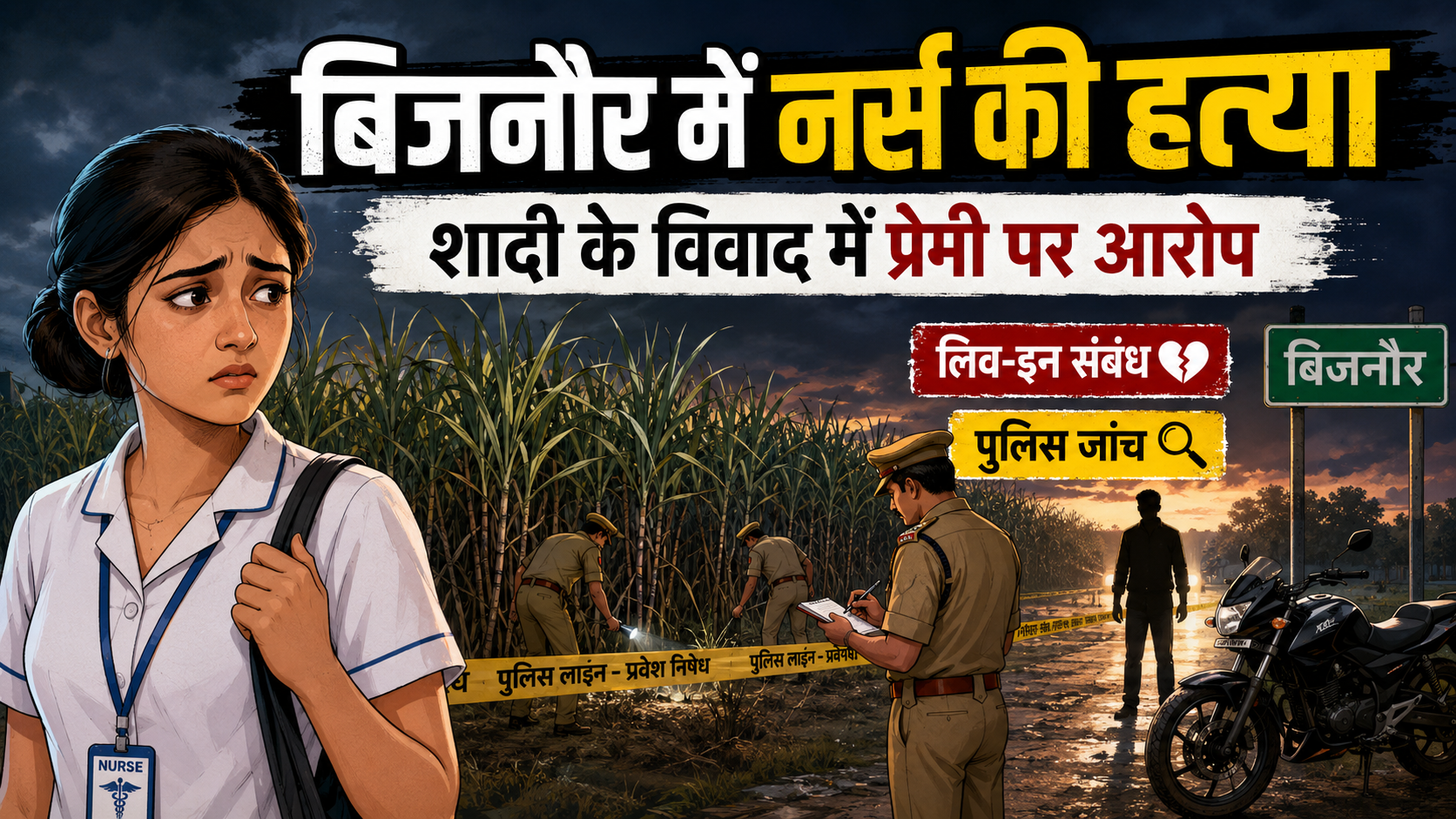 बिजनौर में तलाकशुदा नर्स की गला घोंटकर हत्या, पुलिस ने प्रेमी पर जताया शक